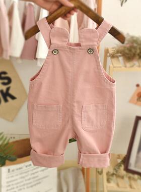 2026春季宝宝背带裤百搭棉布吊带裤女童韩版长裤儿童中小童连衣裤