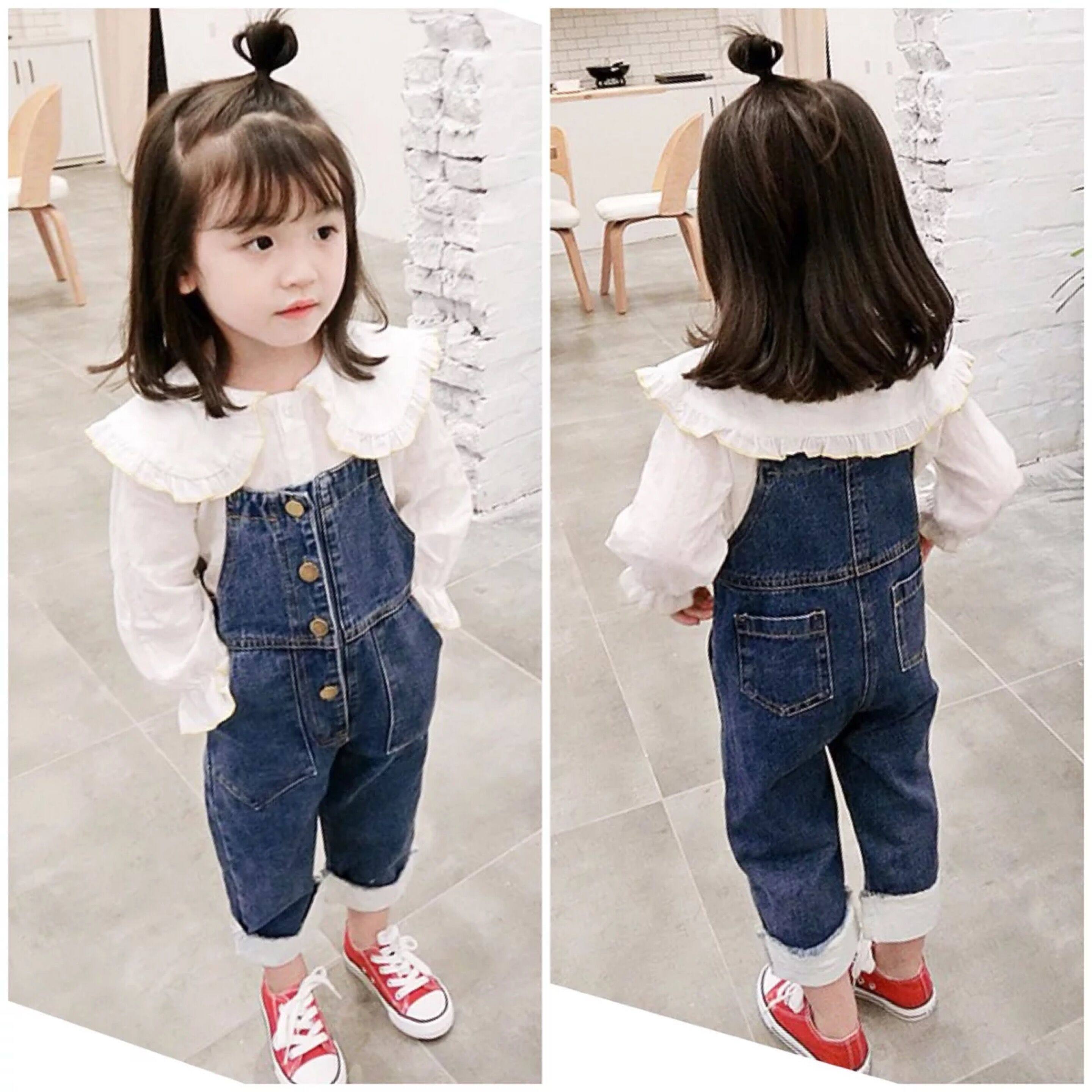 亏本清仓儿童裤子韩版春秋2025女童背带裤复古牛仔宝宝可爱连体裤