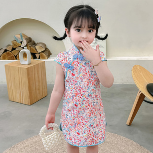 特价女童旗袍2026夏季儿童棉复古连衣裙宝宝中国风改良汉服小裙子