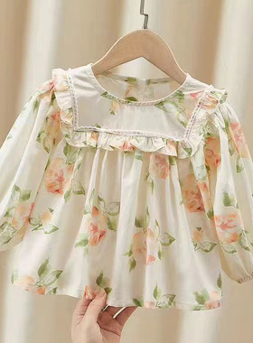 女童衬衫春秋款2026新款时尚洋气衬衣女宝宝儿童秋装长袖上衣外套