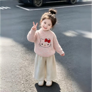 2026冬季新款女童毛衣儿童韩版套头圆领针织打底衫冬装保暖上衣