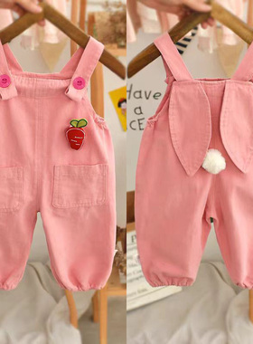 2026春季女宝背带裤新品儿童吊带裤百搭复古女童长裤中小童连衣裤