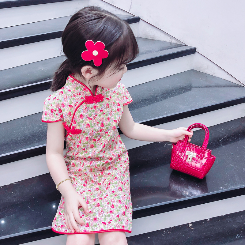 女童中国风复古汉服夏季新款碎花