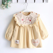 清仓特价 安可拉红网红宝宝罩衣防水防脏护衣女孩围裙婴儿围兜饭衣