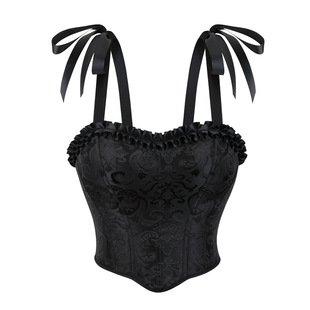 新款女士春夏新款微胖内搭背心抹胸绸缎双吊带托胸聚拢宫廷塑身衣