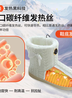 冬季大码女充电碳纤维电暖雪地靴