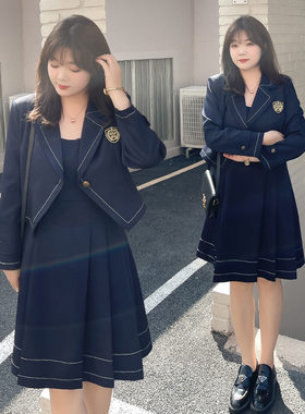 西服OL减龄吊带裙两件套装学院风