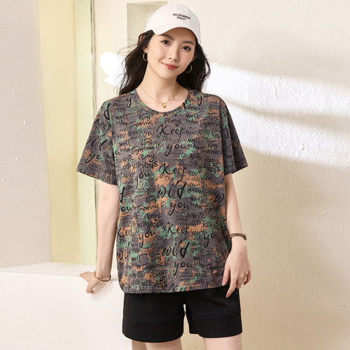 胖妹妹夏装百搭休闲短袖T恤