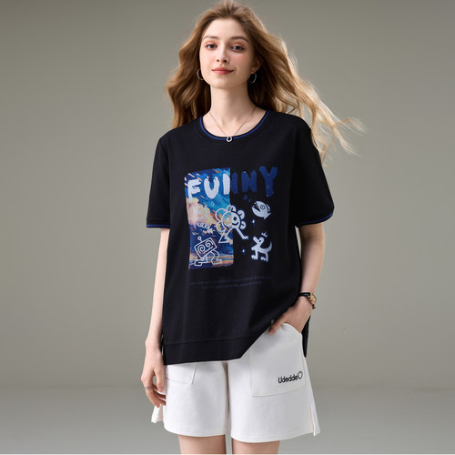 200斤胖mm宽松显瘦短袖T恤衫