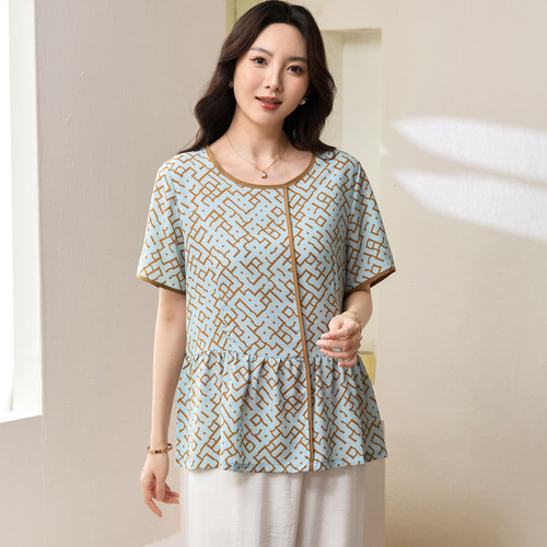 胖妹妹夏装百搭休闲短袖T恤