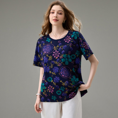 200斤胖mm宽松显瘦时尚减龄T恤衫