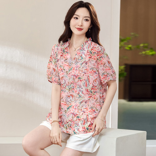 胖mm夏装洋气时尚休闲短袖T恤