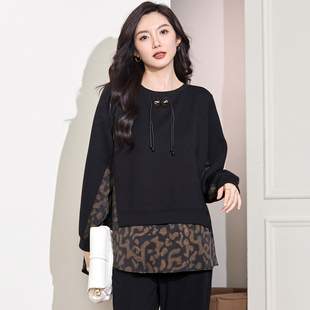 女装 胖mm遮肉显瘦T恤衫 春装 休闲打底衫 230斤胖妹妹洋气时尚 特大码