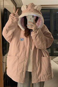 灯芯绒棉服外套女韩系温柔风奶fufu棉袄棉衣可爱小个子冬季图片