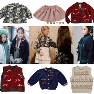 2025秋冬季新款BENE童装女宝宝毛衣Shirley开衫外套羊毛马甲套装