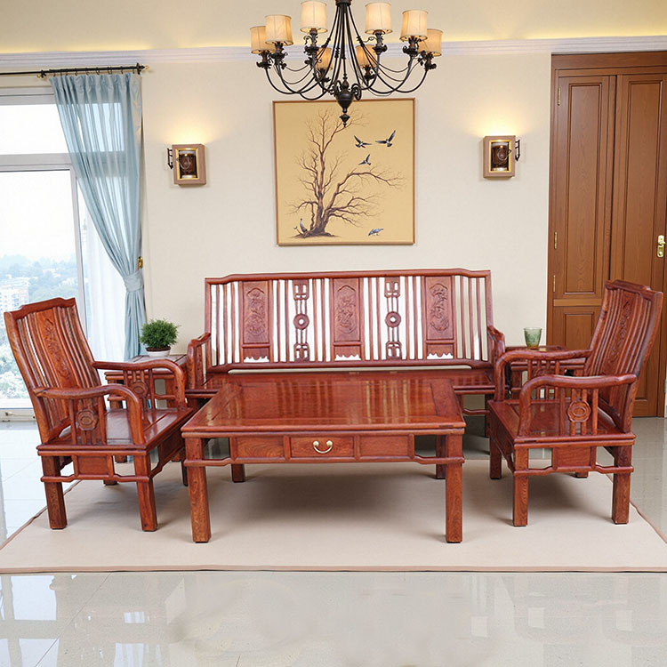 红木缅甸花梨木明式沙发大果紫檀