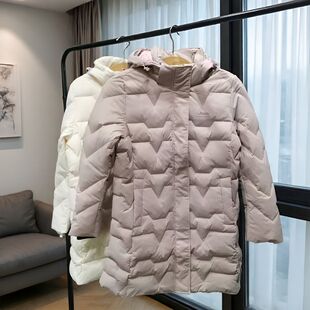JP白色超轻羽绒服撤柜捡漏女中长款连帽羽绒服舒适90鸭绒保暖外套