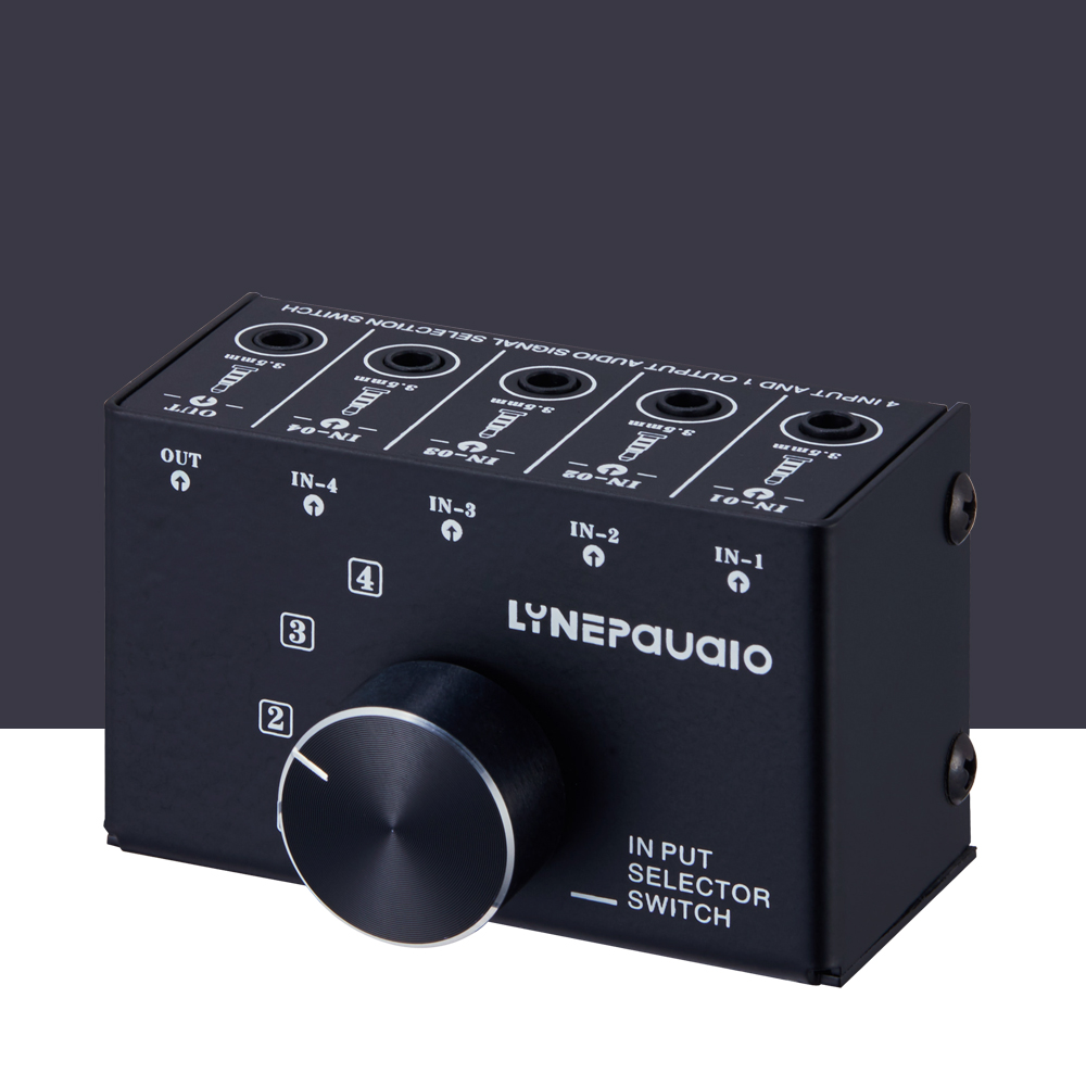 4进1出或1进4出耳麦 手机耳机和麦克风语音 音源选择切换器无损耗