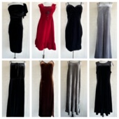 vintage复古着森系学院风经典 复古金丝绒连衣裙