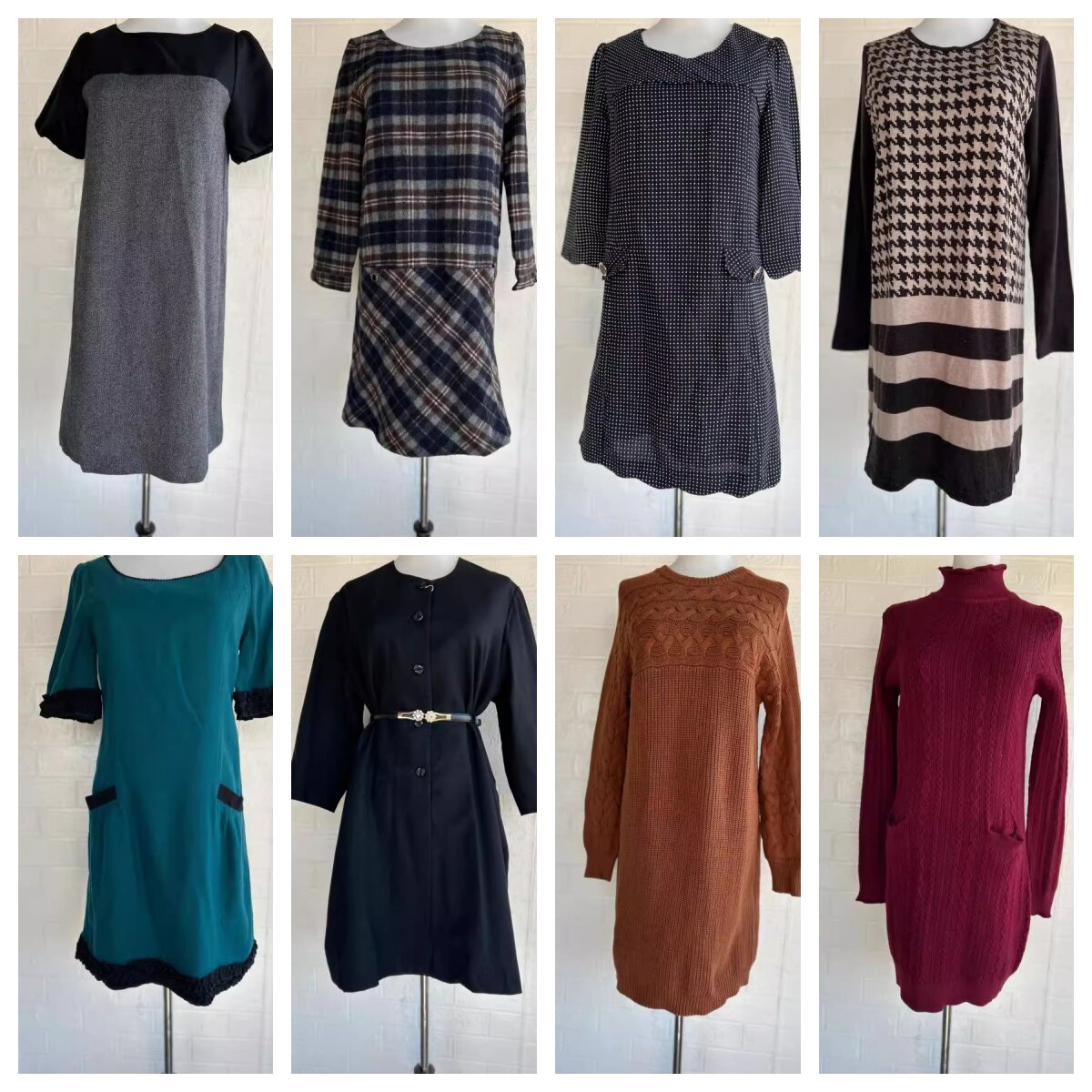 厚款vintage复古着森系田园风小清新碎花波点中长半身裙