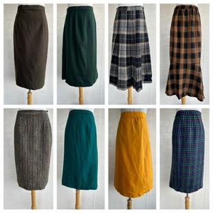 厚款 日系vintage复古着森系田园风小清新碎花波点中长半身裙