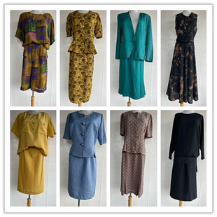 春秋复古着vintage孤品中古日本制羊毛西装外套经典套装