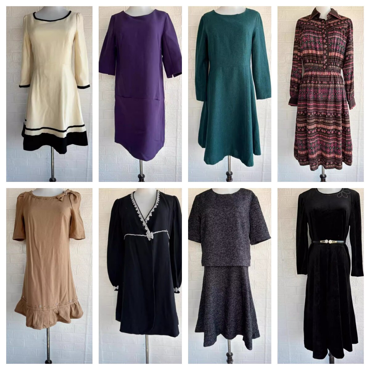 厚款vintage复古着森系田园风小清新碎花波点中长半身裙