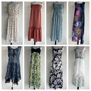 vintage复古着孤品巴洛克森系小清新棉质雪纺连衣裙