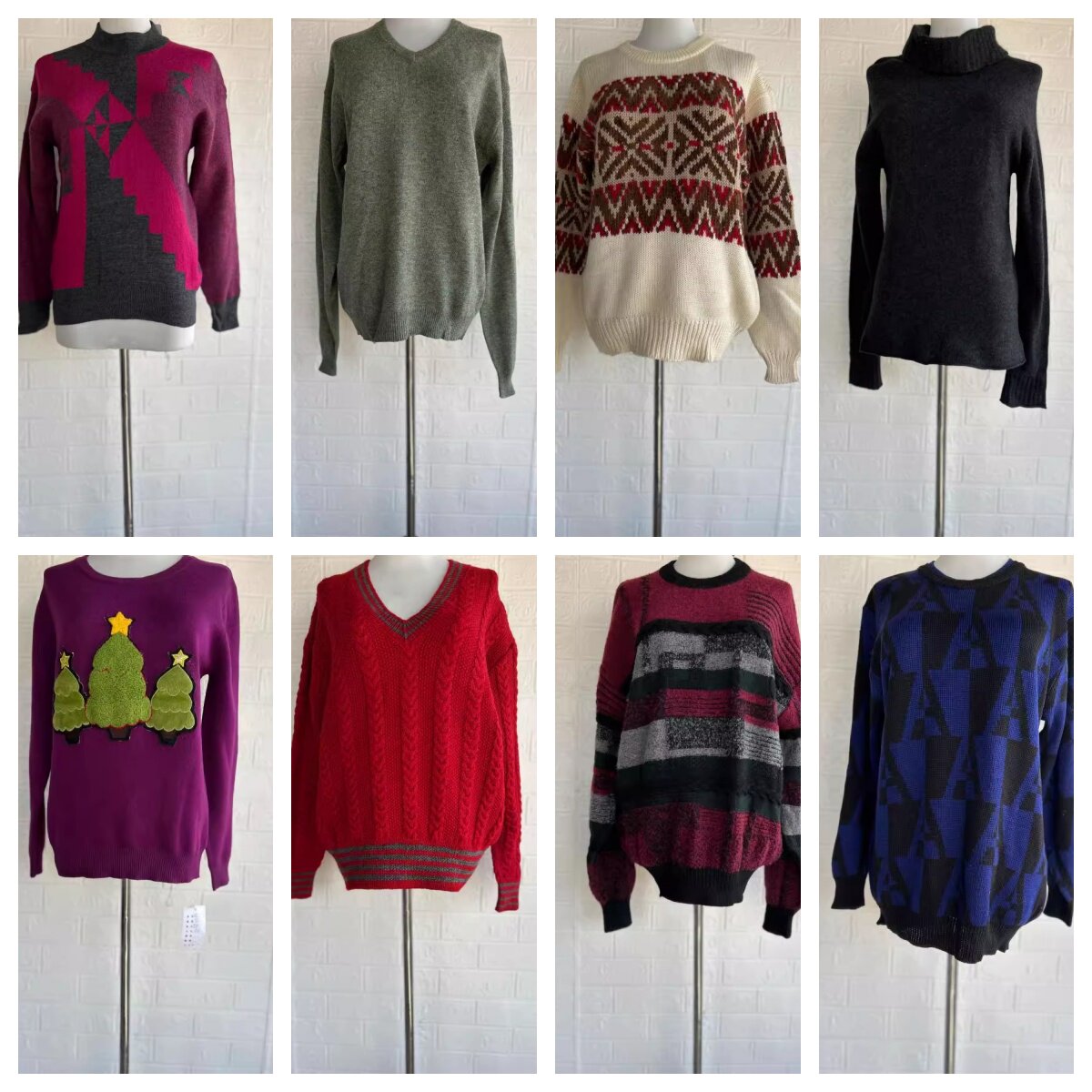 清货Vintage复古着孤品森系北欧费尔岛民族麻花套头毛衣