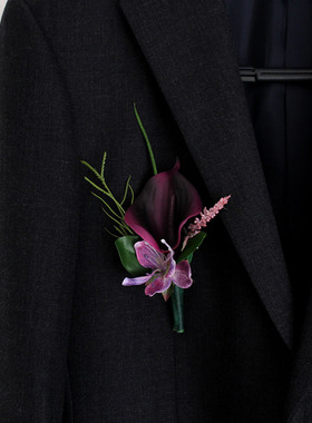 仿真花新娘新郎胸花迎宾花欧式小众婚礼用品父母胸花手腕花胸针