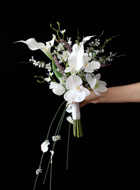 仿真花马蹄莲新娘结婚拍照手捧花影楼摄影婚纱照旅拍绢花婚庆花束