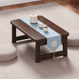 折叠桌飘窗桌楠竹炕桌家用茶几榻榻米茶桌实木床上小桌子电脑矮桌