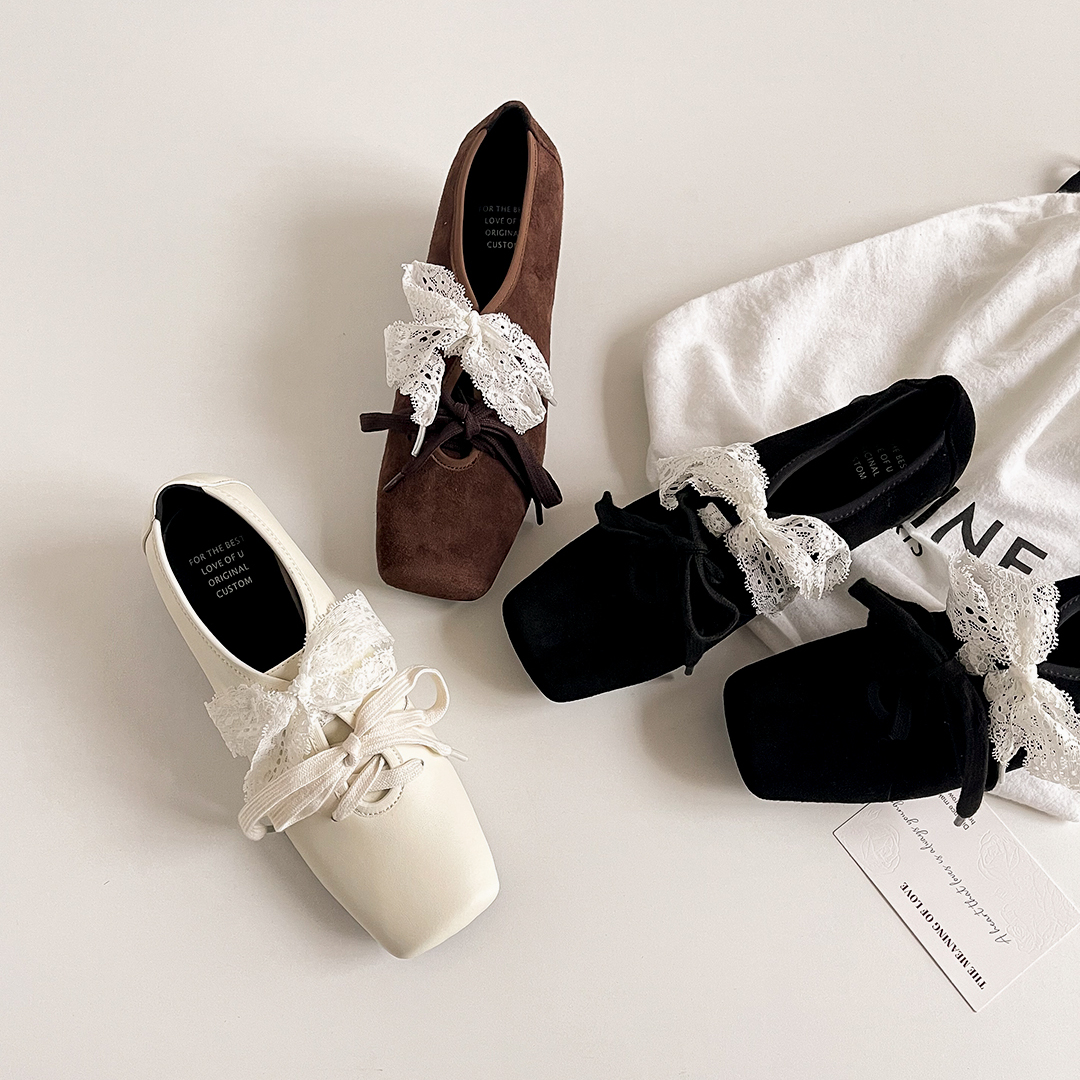 芭蕾舞鞋玛丽文艺新款蝴蝶结高级