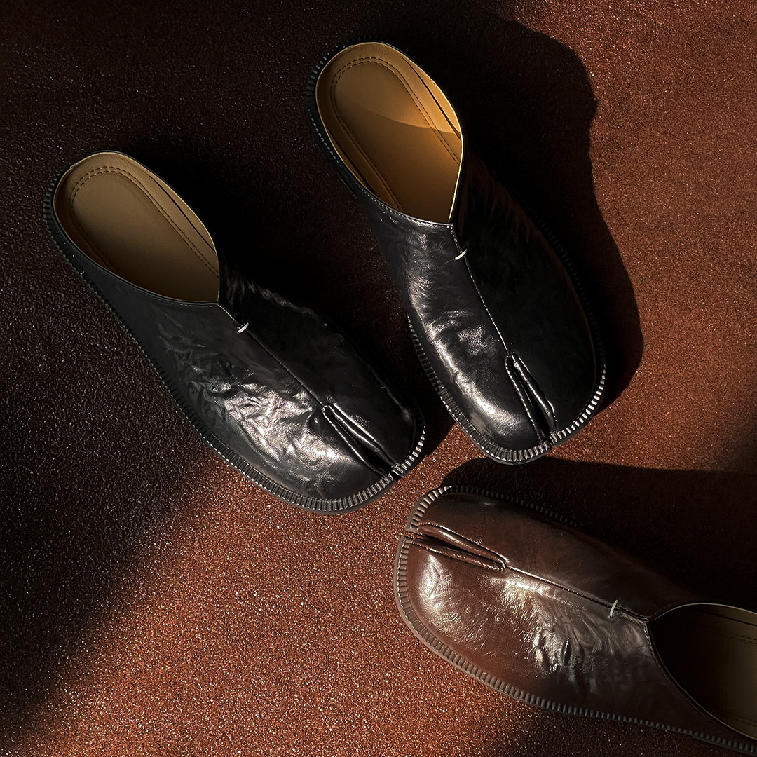 时尚英伦包头分趾鞋穆勒拖鞋