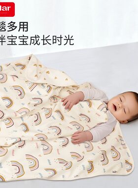 新生婴儿纯棉双层襁褓巾抱毯婴儿推车舒适安全盖毯宝宝包被毛毯