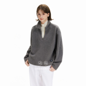 KXLFCHN空穴来风 秋冬V领摇粒绒套头情侣卫衣日系复古休闲上衣女