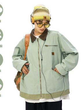 KXLFCHN空穴来风 日系复古底特律夹克男女春秋冬翻领宽松工装外套