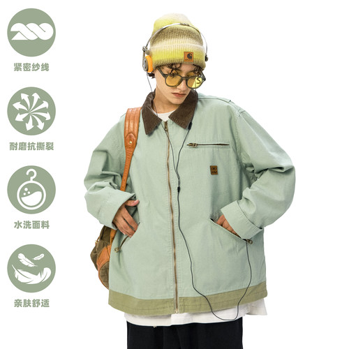 KXLFCHN秋冬拼接夹克宽松