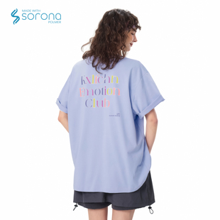 KXLFCHN空穴来风 彩色字母印花短袖T恤男女夏季潮牌简约紫色上衣