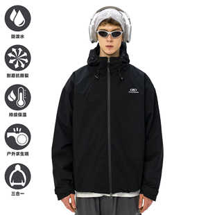 KXLFCHN空穴来风 三合一冲锋衣男宽松潮牌摇粒绒内胆三防夹克外套