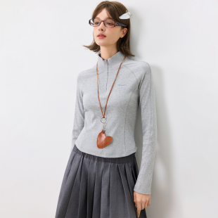春秋短款 休闲长袖 修身 百搭款 上衣女 立领卫衣开衫 KXLFCHN空穴来风