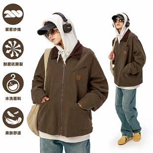 KXLFCHN空穴来风 外套 底特律夹克男秋冬宽松日系复古潮牌翻领工装