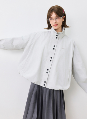 KXLFCHN空穴来风花苞型立领短外套夹克工装宽松韩系休闲上衣春款