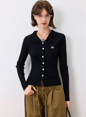 KXLFCHN空穴来风 春秋短款修身卫衣开衫百搭款休闲长袖纯色上衣女