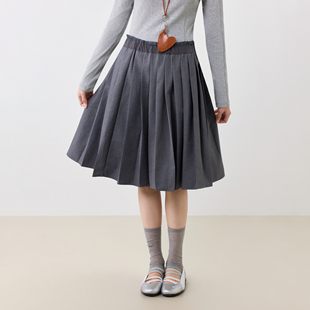 KXLFCHN空穴来风 春夏百褶拼接半裙休闲复古百搭格纹褶皱短裙子女