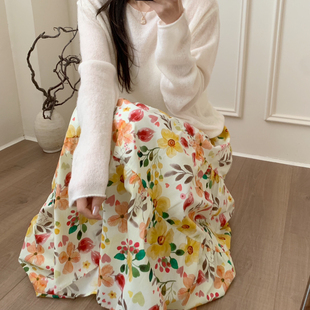 芭妮Bonnet 棉料口袋印花半身裙C01 8903 26年春夏韩系春款