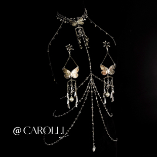 CAROLLL银色山泉 蝴蝶全身链性感身体链条可拆卸