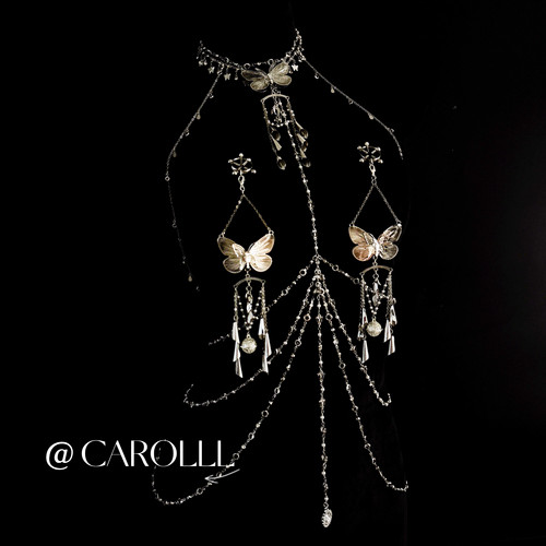 CAROLLL银色山泉|蝴蝶全身链性感身体链条可拆卸
