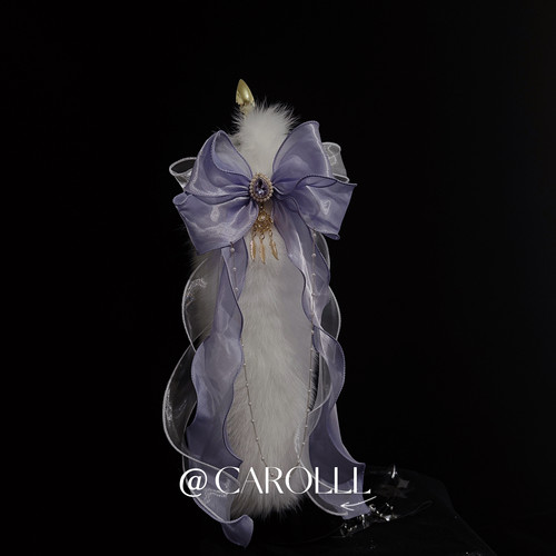 CAROLLL绝美紫蝴蝶！粉紫蝴蝶结身体链全身链w巴缎带毛茸茸