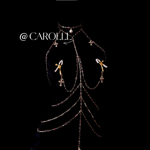 CAROLLL人鱼公主身体链性感轻奢高级感水钻牵引项圈
